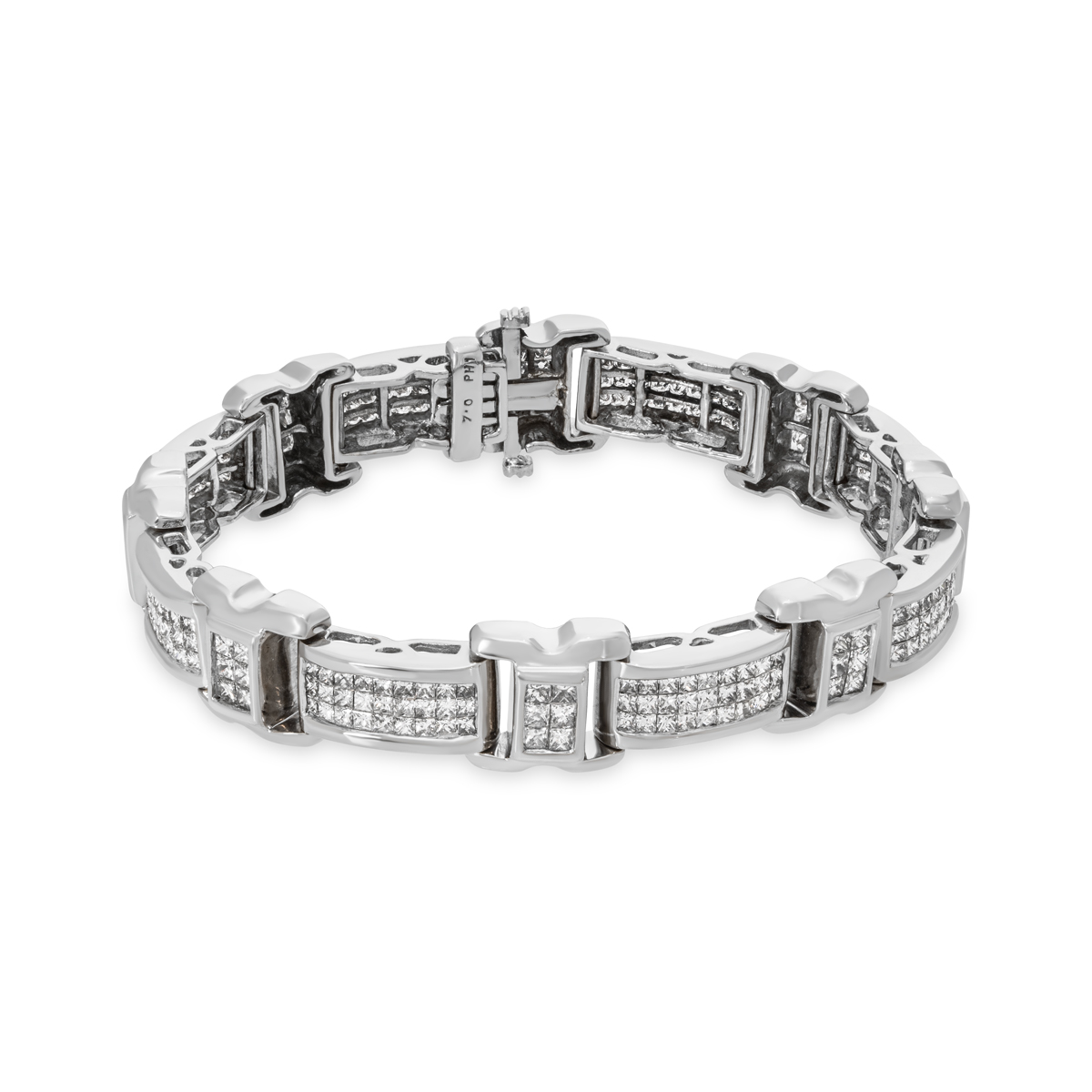 White Gold Diamond Link Bracelet 7.00ct TDW